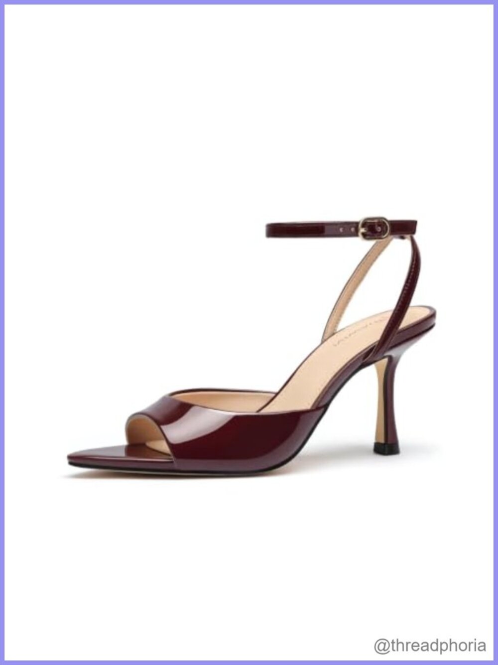 Patent Leather Strappy Peep Toe Stiletto Heeled Sandals Ankle Strap Dress Shoes